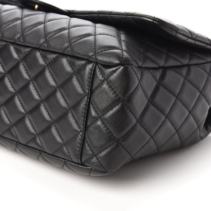 Chanel Metallized Calfskin Quilted Small XXL Travel Flap Bag Black 7 of 11