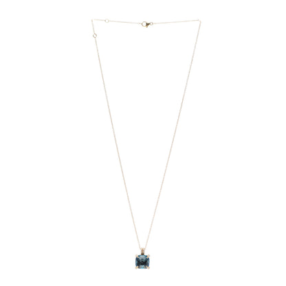 David Yurman 18K Yellow Gold Diamond Hampton Blue Topaz 11mm Chatelaine Pendant Necklace 3 of 4