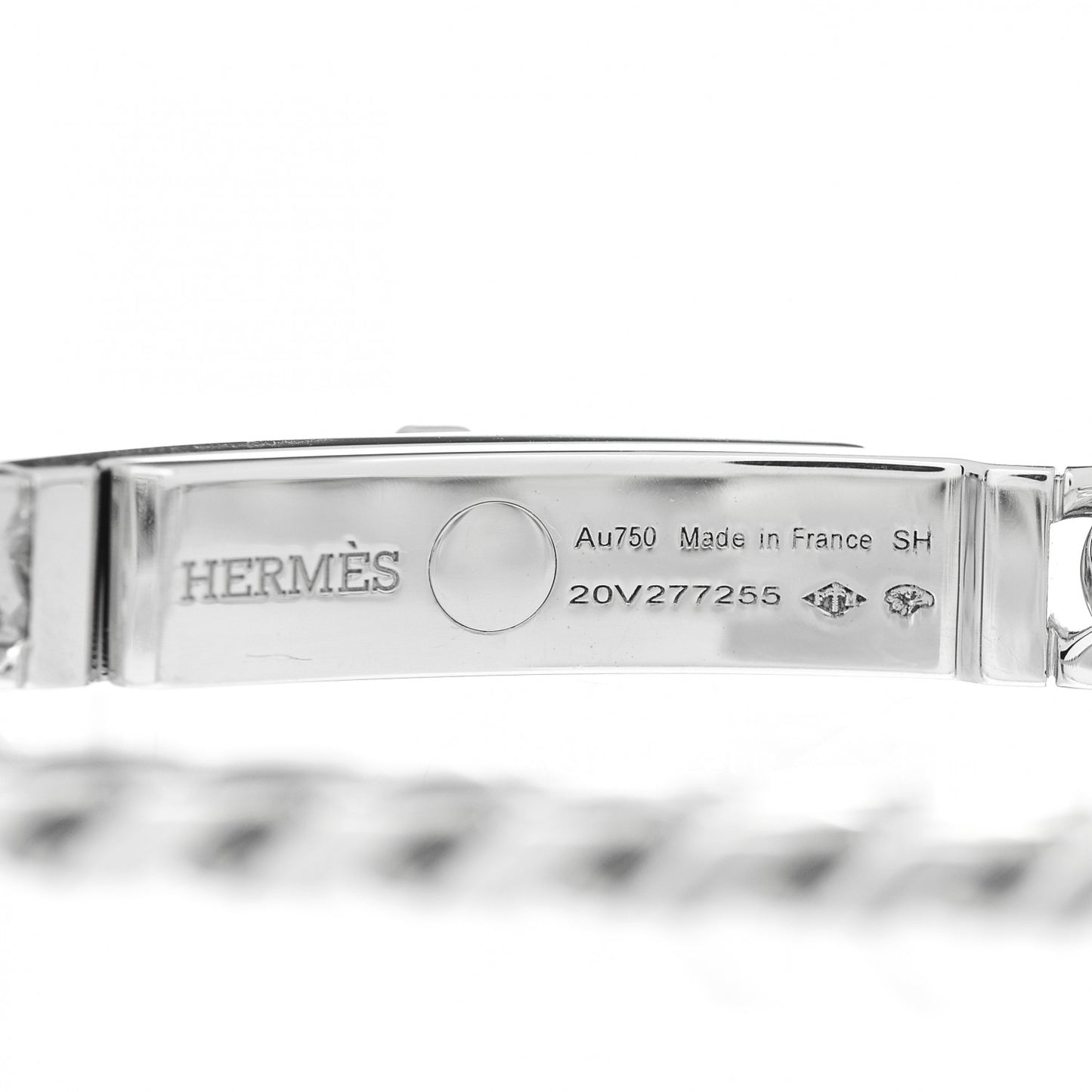 18K White Gold Diamond TPM Kelly Gourmette Bracelet SH