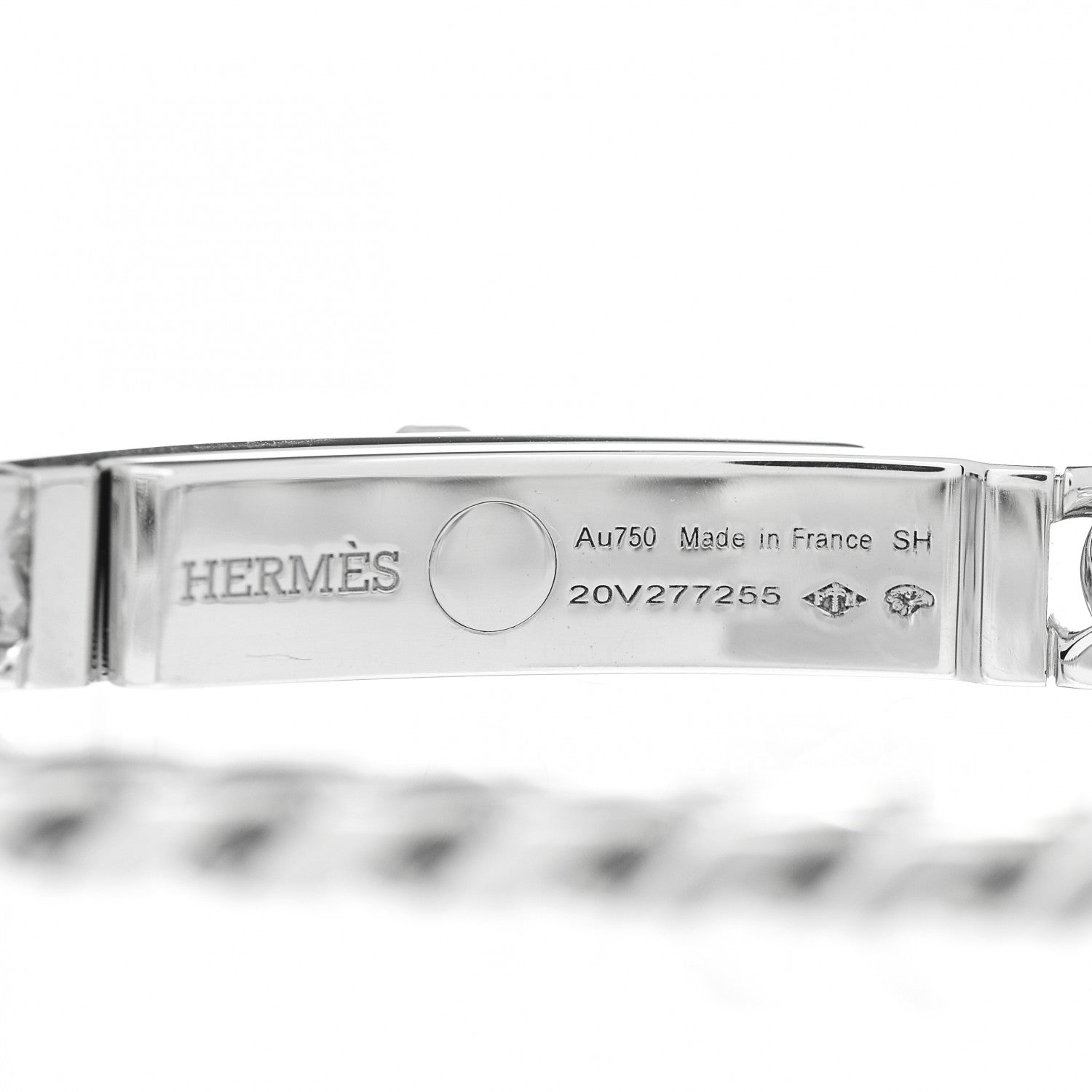 Hermes 18K White Gold Diamond TPM Kelly Gourmette Bracelet SH 4 of 5
