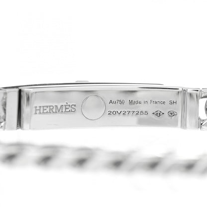 Hermes 18K White Gold Diamond TPM Kelly Gourmette Bracelet SH 4 of 5