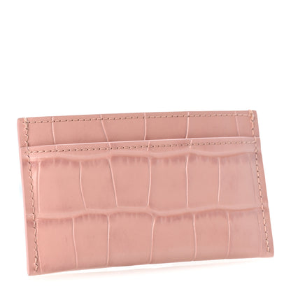 Chanel Calfskin Crocodile Embossed Crococo Card Holder Light Pink 3 of 8