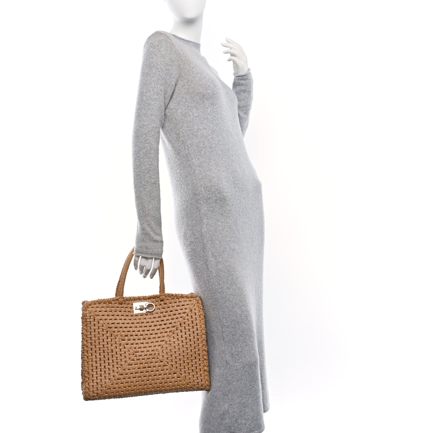 Raffia Large The Studio Box Bag Natural