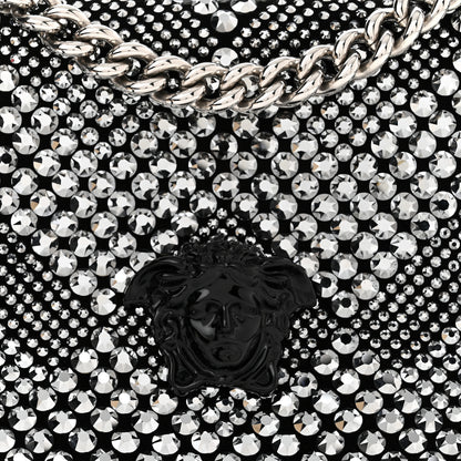 Versace Suede Crystal Medusa Sultan Evening Bag Black 8 of 10