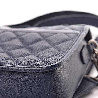 Chanel Caviar Iridescent Calfskin Quilted Medium Daily Carry Messenger Navy 13 of 16