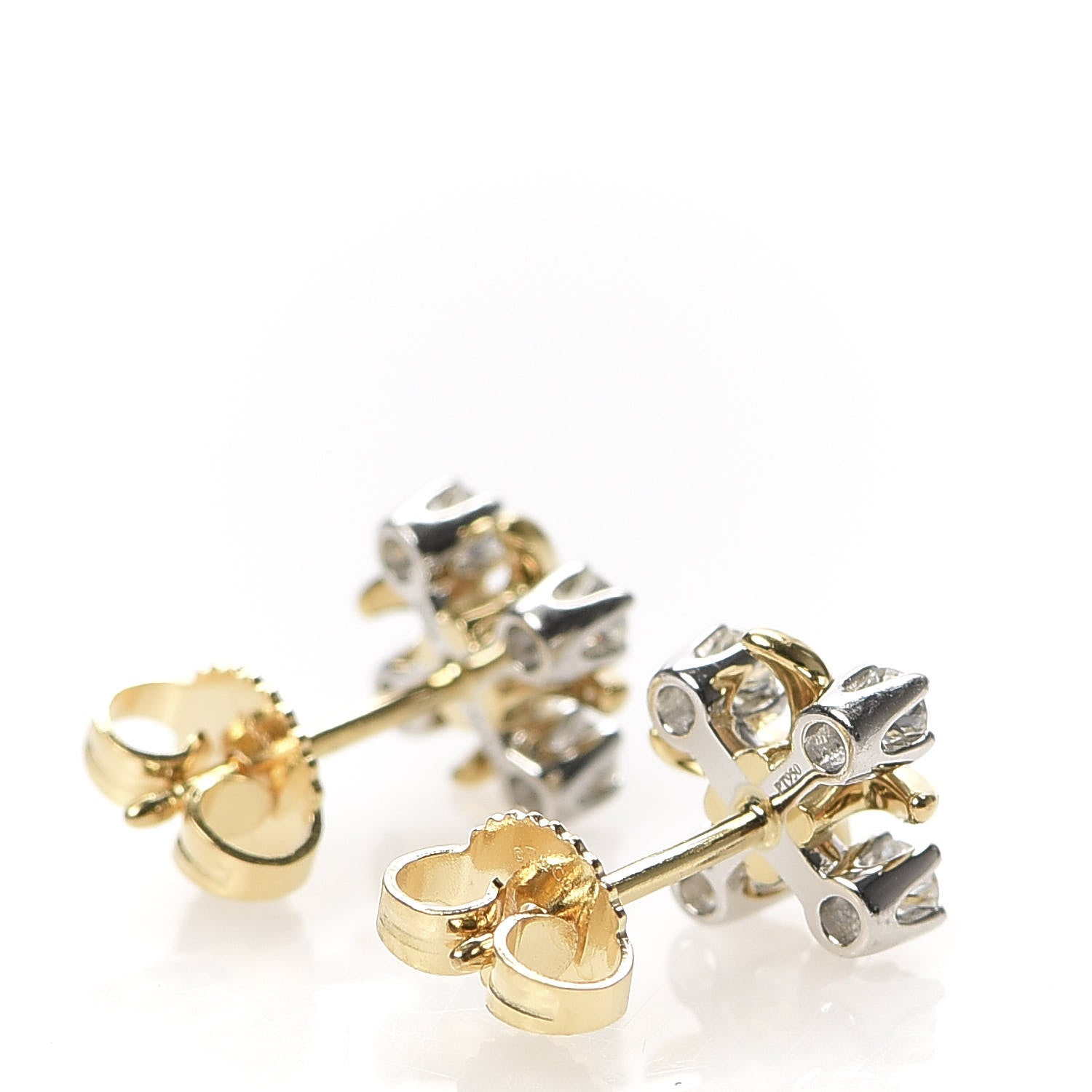 Tiffany Platinum 18K Yellow Gold Diamond Schlumberger Lynn Earrings 3 of 5