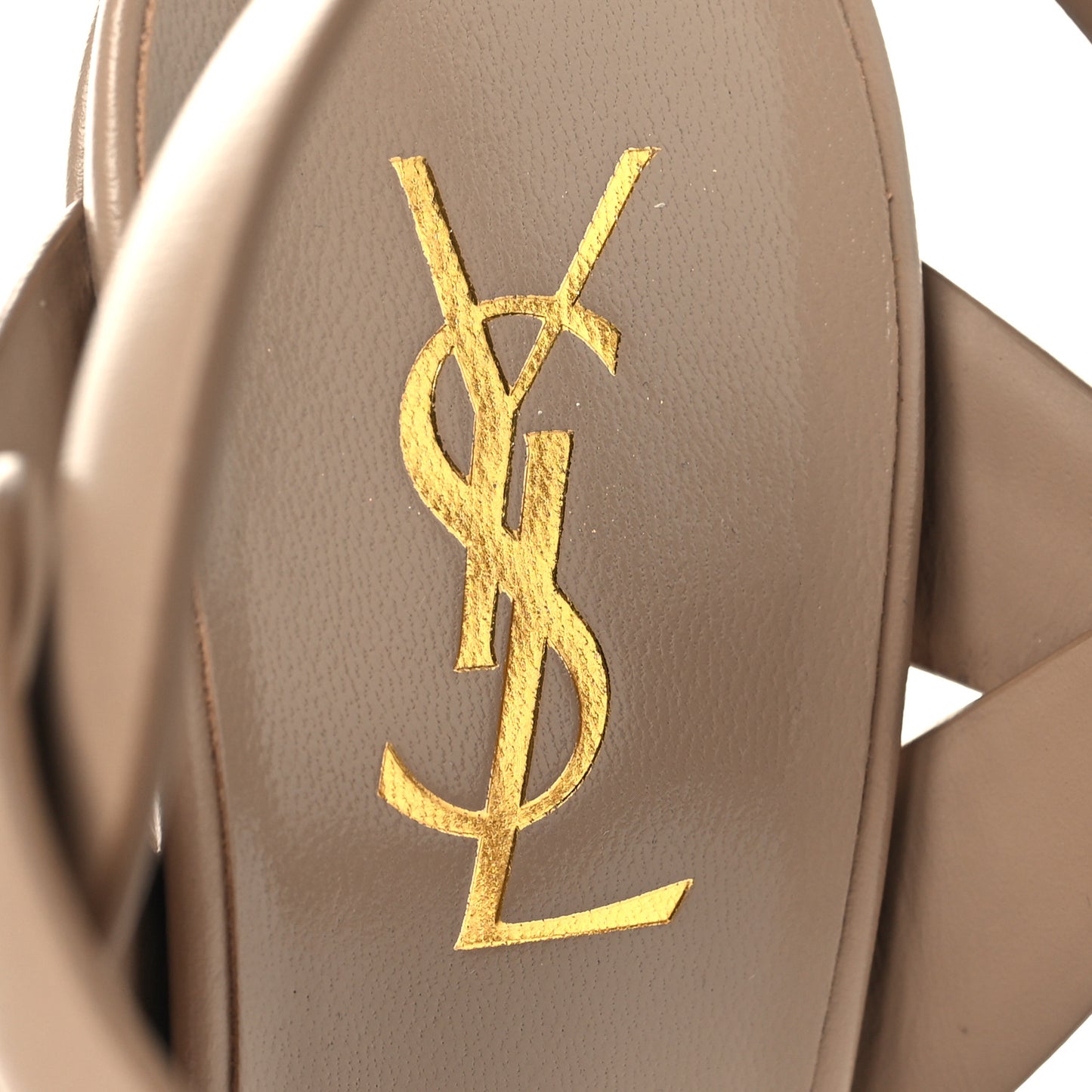 Calfskin Tribute 105 Platform Sandals 37.5 Dark Beige