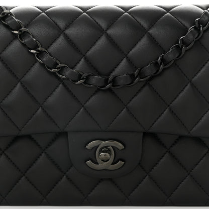Chanel Lambskin Quilted Medium Double Flap So Black 8 of 11