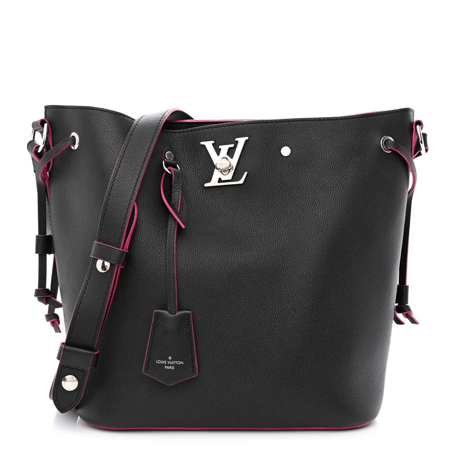 Louis Vuitton Calfskin Lockme Bucket Black 1 of 11