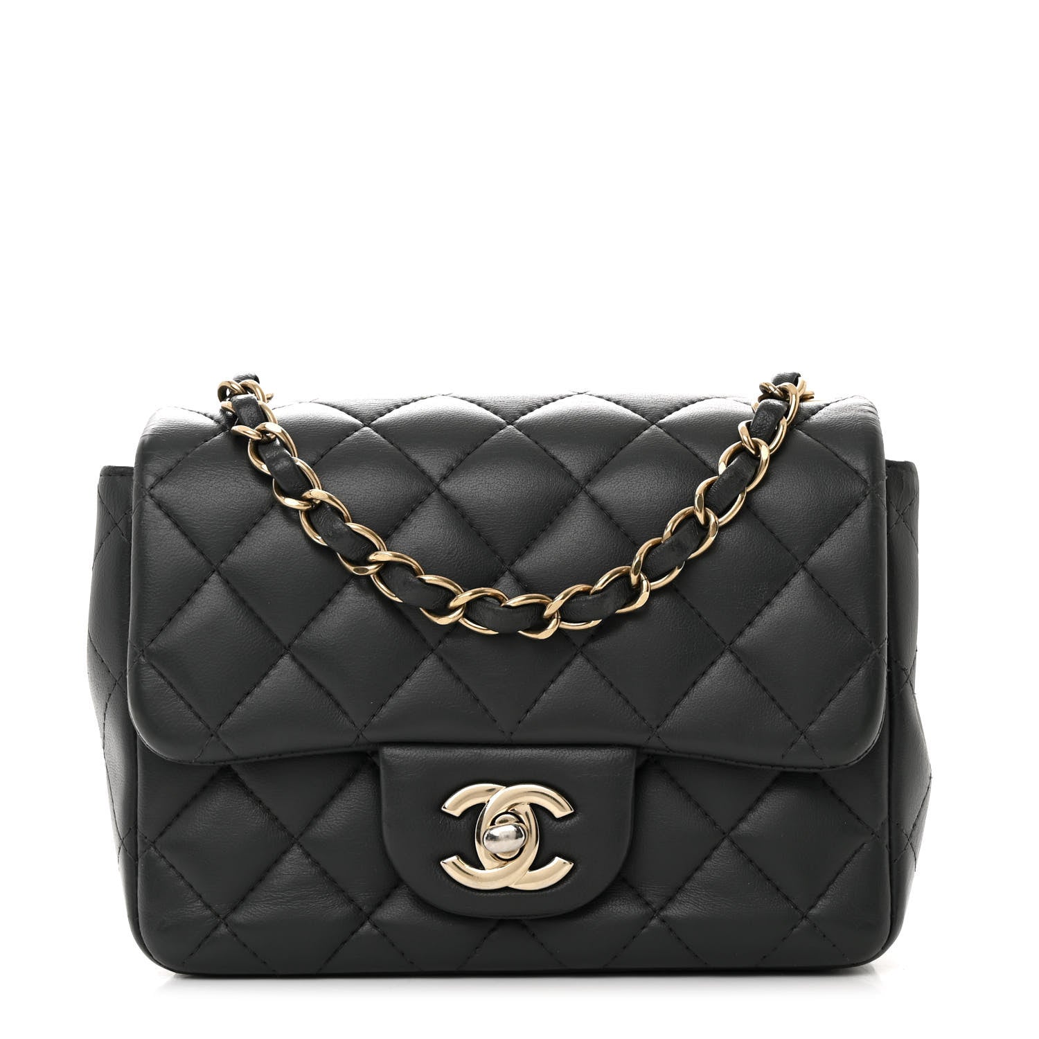 Chanel Lambskin Quilted Mini Square Flap Dark Grey 1 of 10