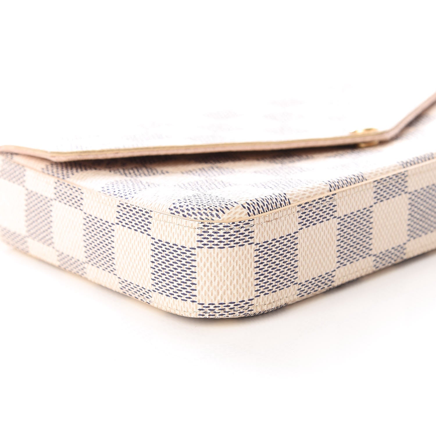 Louis Vuitton Damier Azur Pochette Felicie Chain Wallet Rose Ballerine 4 of 11