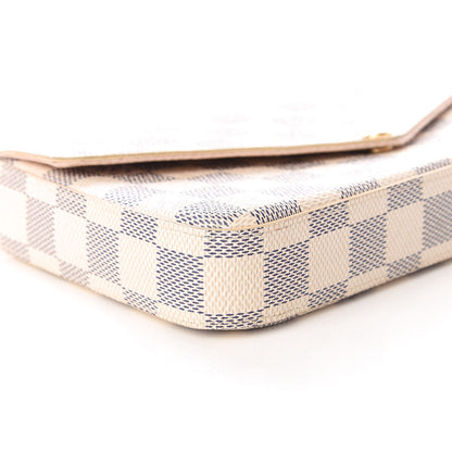 Louis Vuitton Damier Azur Pochette Felicie Chain Wallet Rose Ballerine 4 of 11