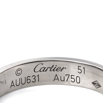 Cartier 18K White Gold 3.5mm LOVE Wedding Band Ring 51 5.75 4 of 5