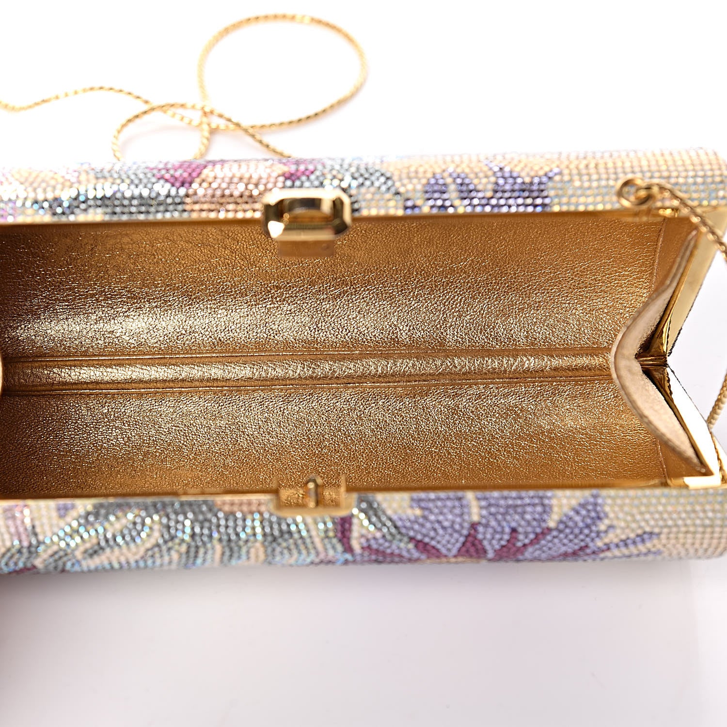 Judith Leiber Swarovski Crystal Floral Minaudiere Clutch Multicolor 6 of 10