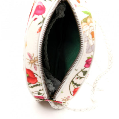 Gucci Canvas Flora Floral Trapuntata Mini Zumi Dome Shoulder Bag White 5 of 10