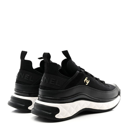 Chanel Velvet Calfskin Mixed Fibers CC Sneakers 39 Black 4 of 9
