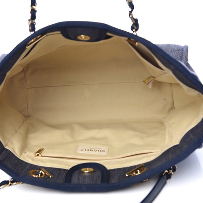 Chanel Denim Small Deauville Tote Dark Blue 5 of 19
