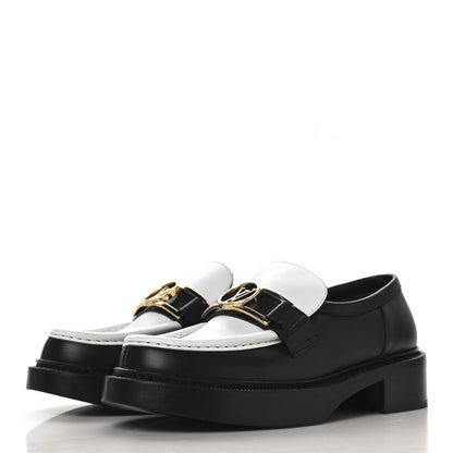 Louis Vuitton Calfskin Academy Loafers 38 Black White 4 of 9