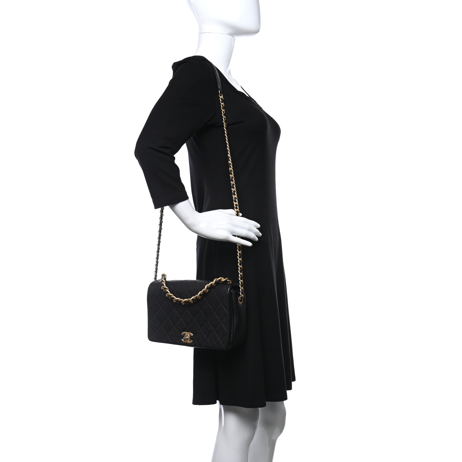 Chanel Caviar Quilted Medium Fashion Therapy Flap Bag Black 2 of 10