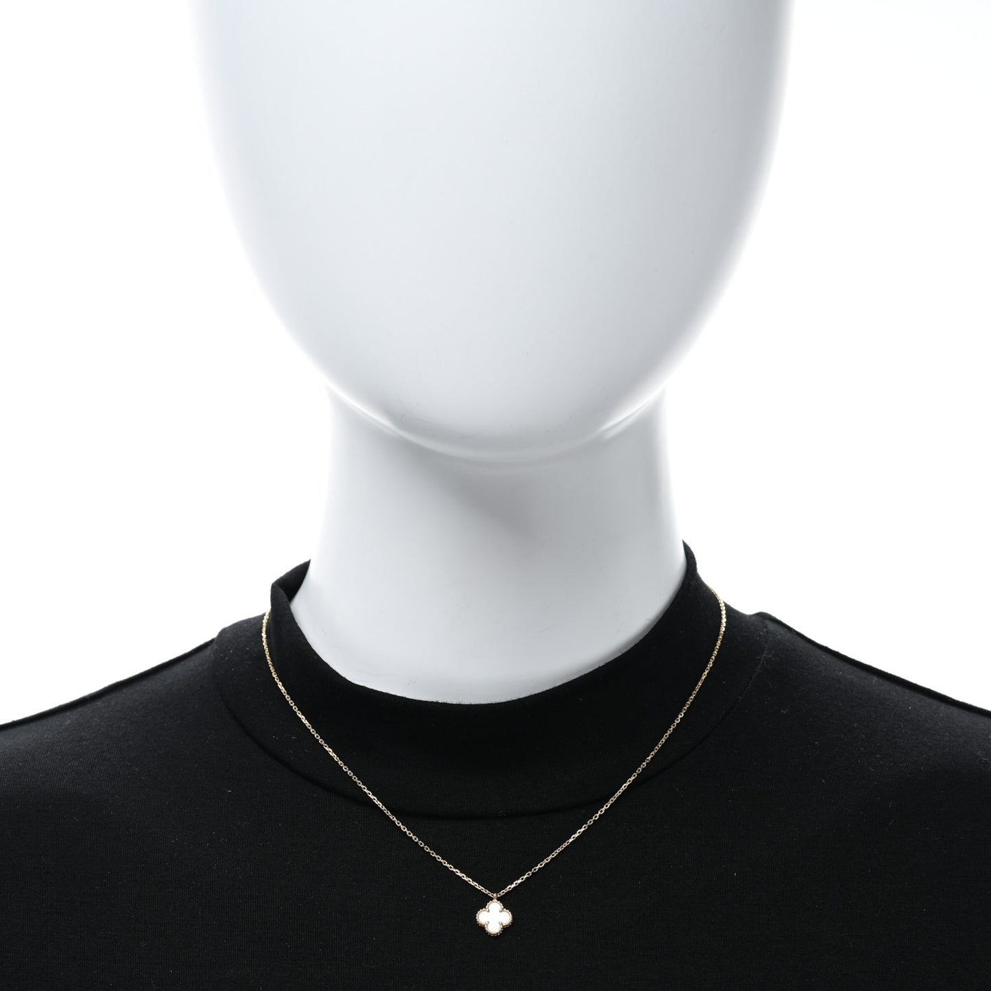 18K Yellow Gold Mother of Pearl Sweet Alhambra Pendant Necklace