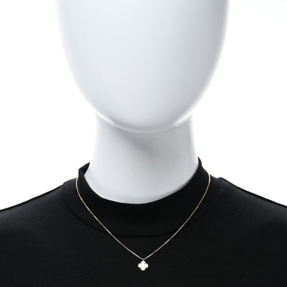 Van Cleef & Arpels 18K Yellow Gold Mother of Pearl Sweet Alhambra Pendant Necklace 3 of 5