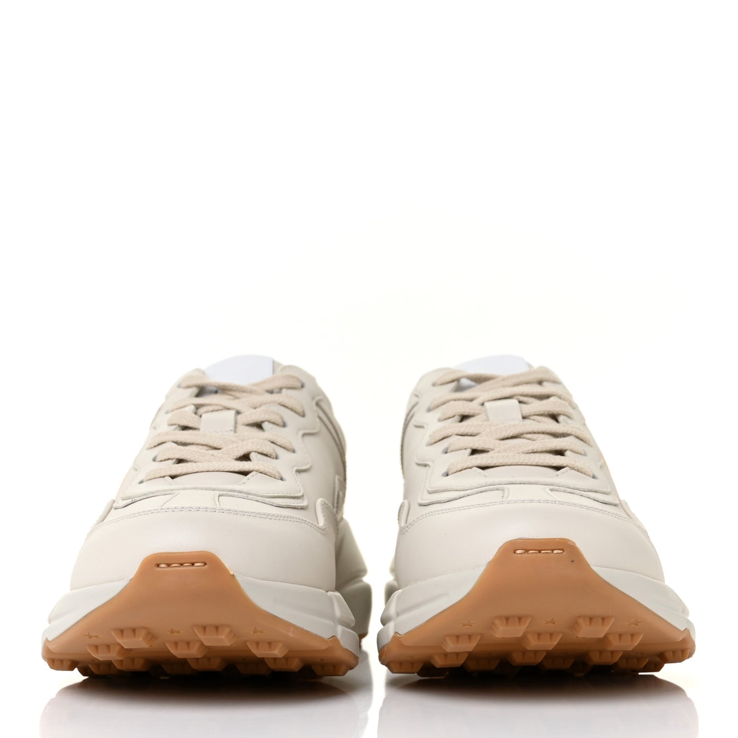 Calfskin Interlocking G Heart Rhyton Sneakers 35 Mystic White