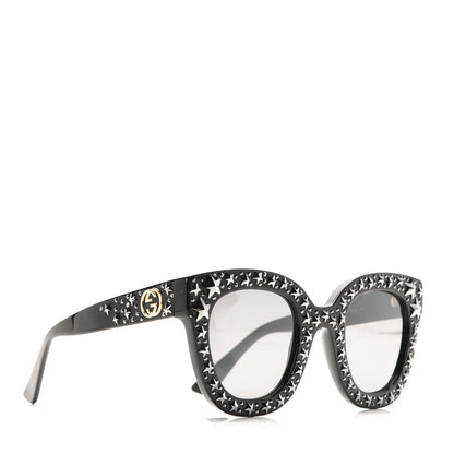 Gucci Acetate Stars Cat Eye Sunglasses GG0116S Black 2 of 7
