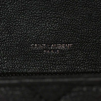 Saint Laurent Sheepskin Matelasse Chevron Monogram Monochrome Medium College Bag Black 6 of 12