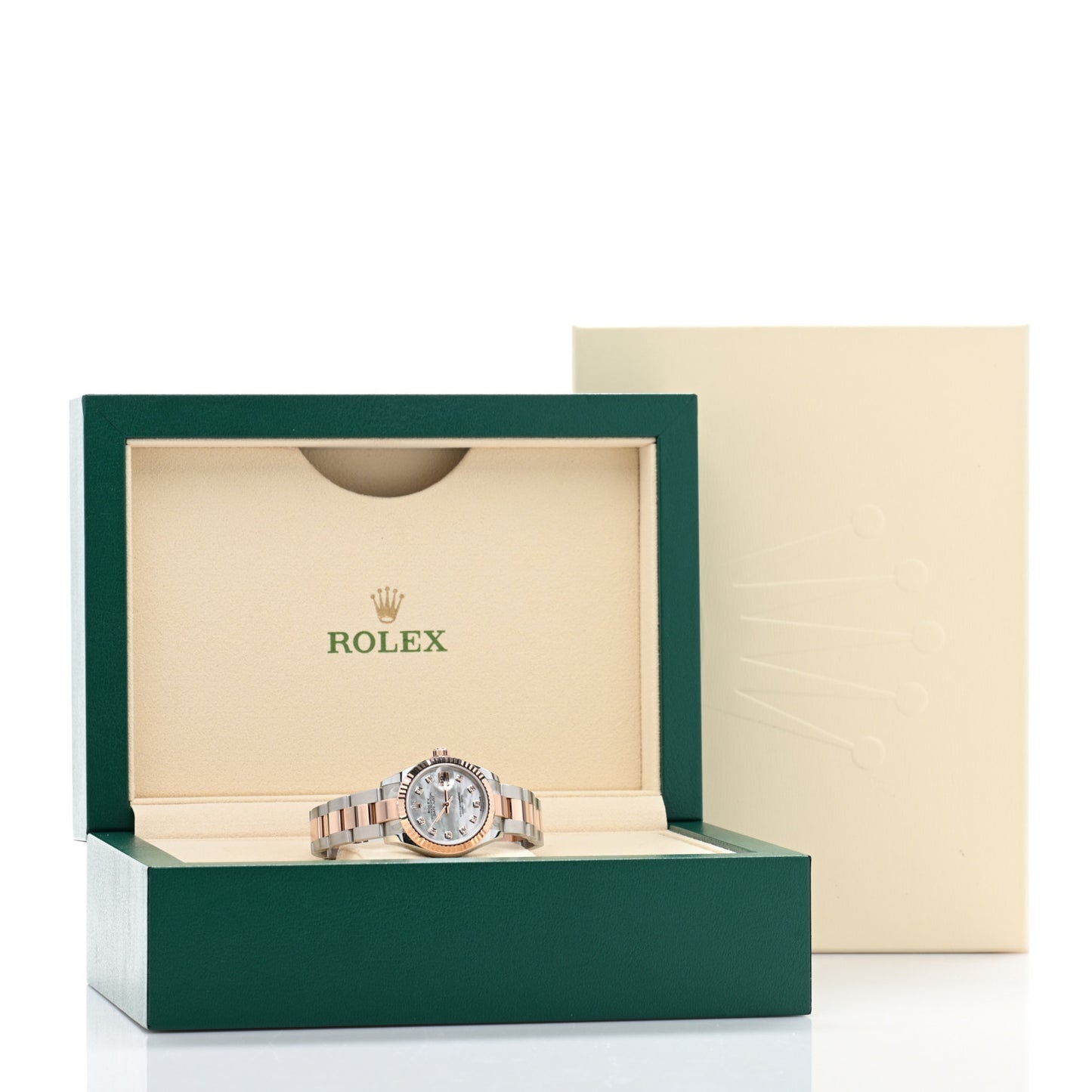 Stainless Steel 18K Everose Gold Diamond Mother of Pearl 28mm Oyster Perpetual Datejust Watch 279171