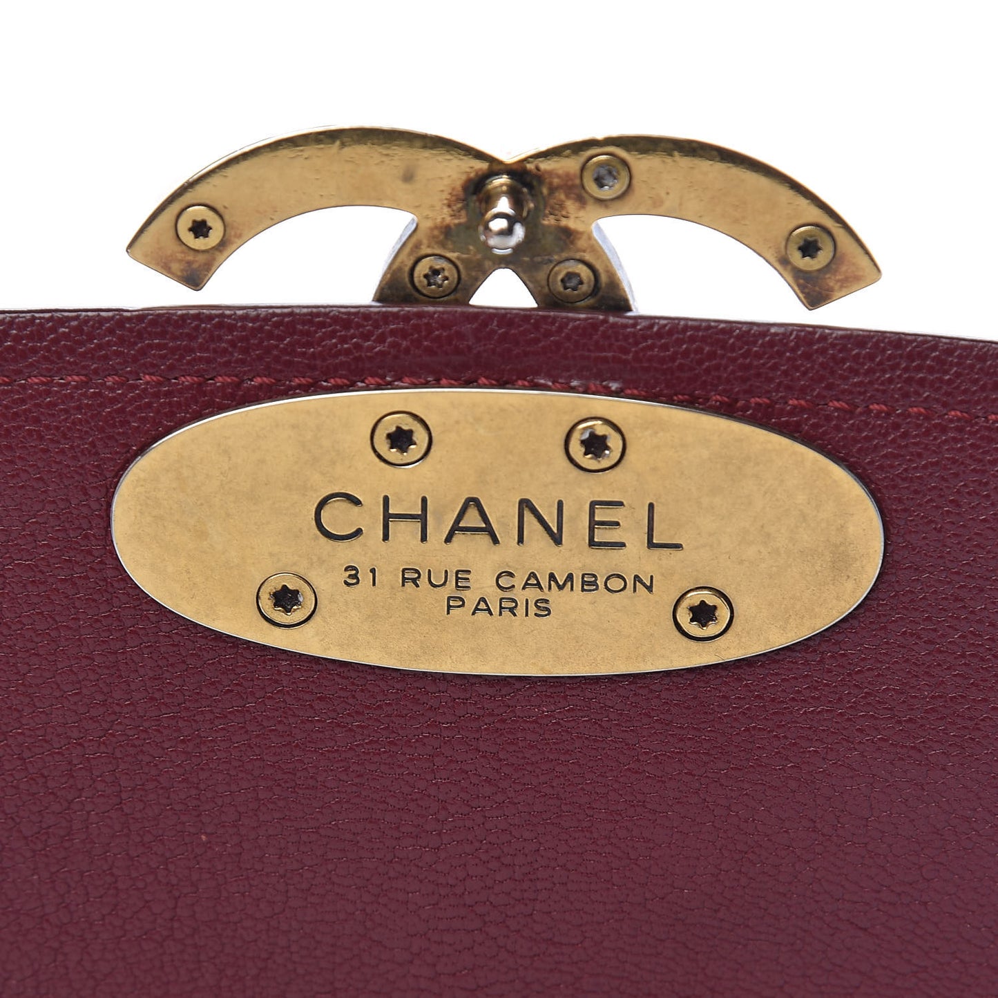 Shiny Calfskin Goatskin Quilted Small Coco Curve Messenger Flap Burgundy
