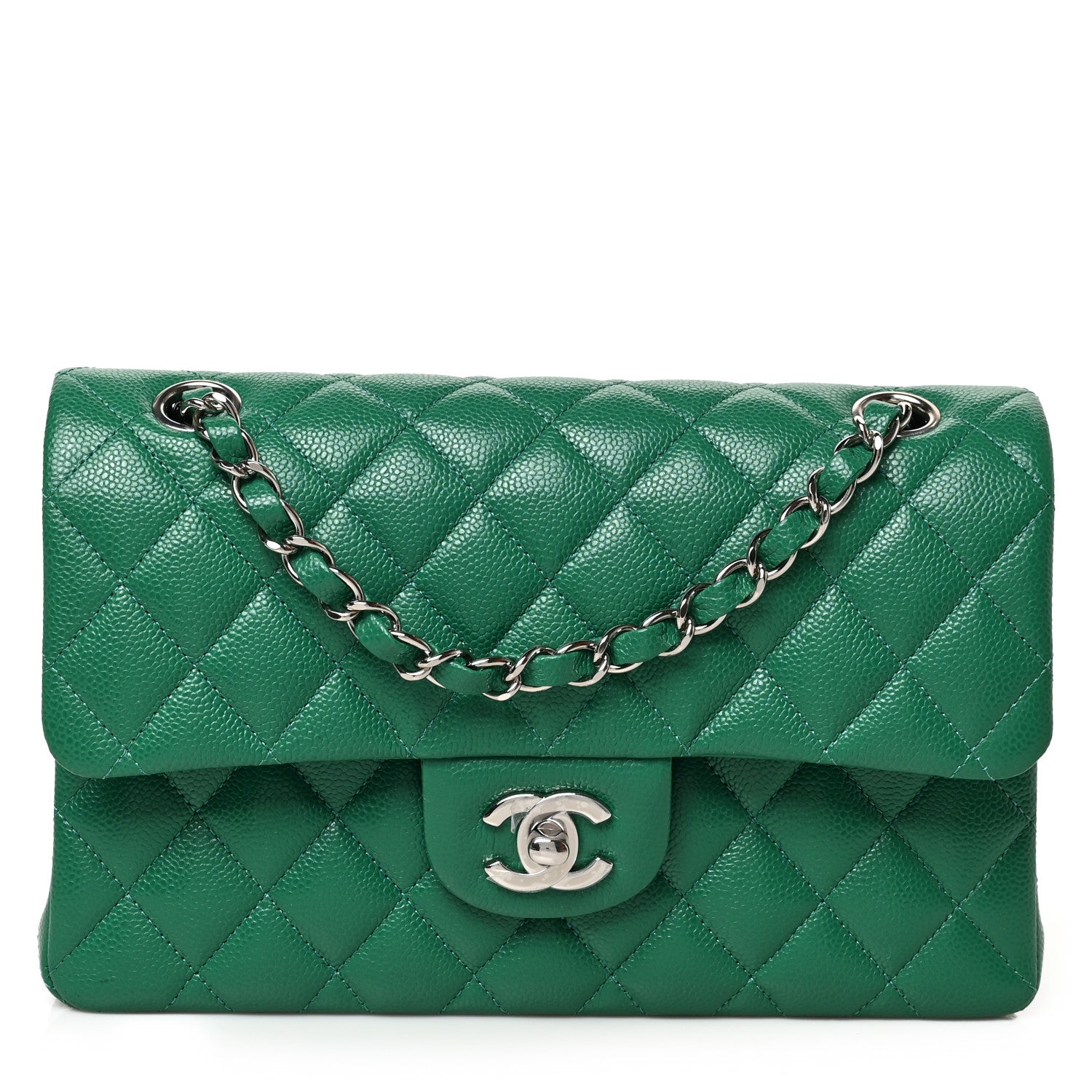 Chanel Caviar Quilted Small Double Flap Green 1 of 9