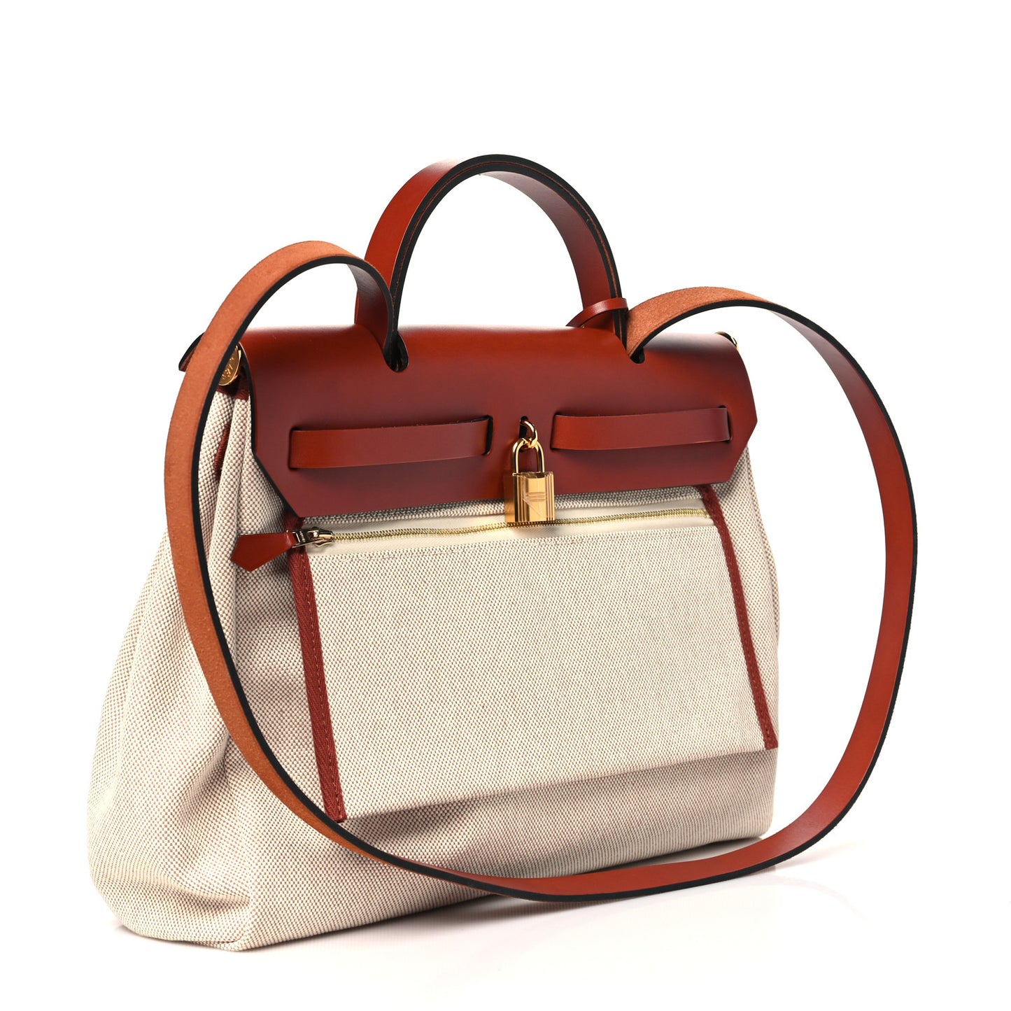Vache Hunter Toile H Brides de Gala Herbag Zip Retourne 31 PM Cuivre Ecru Beige