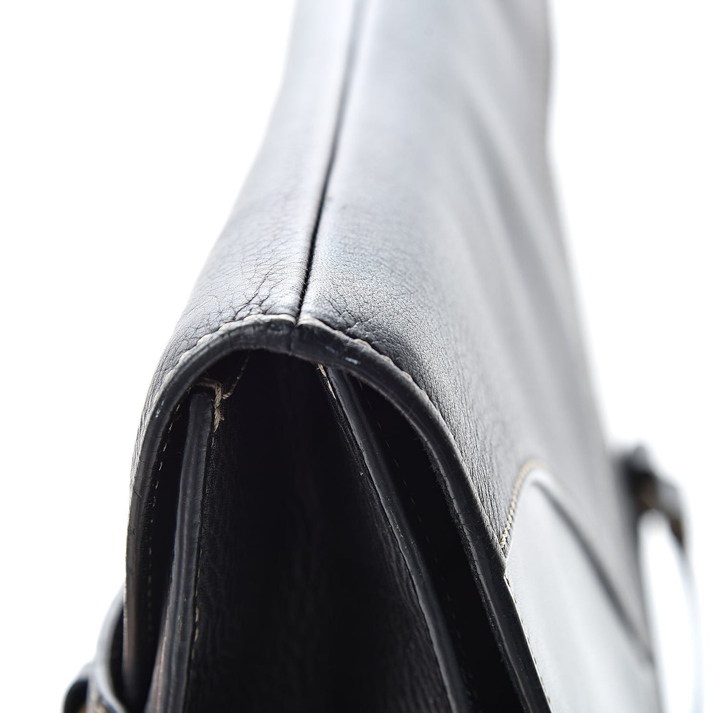 Calfskin Saddle Vertical Shopper Black