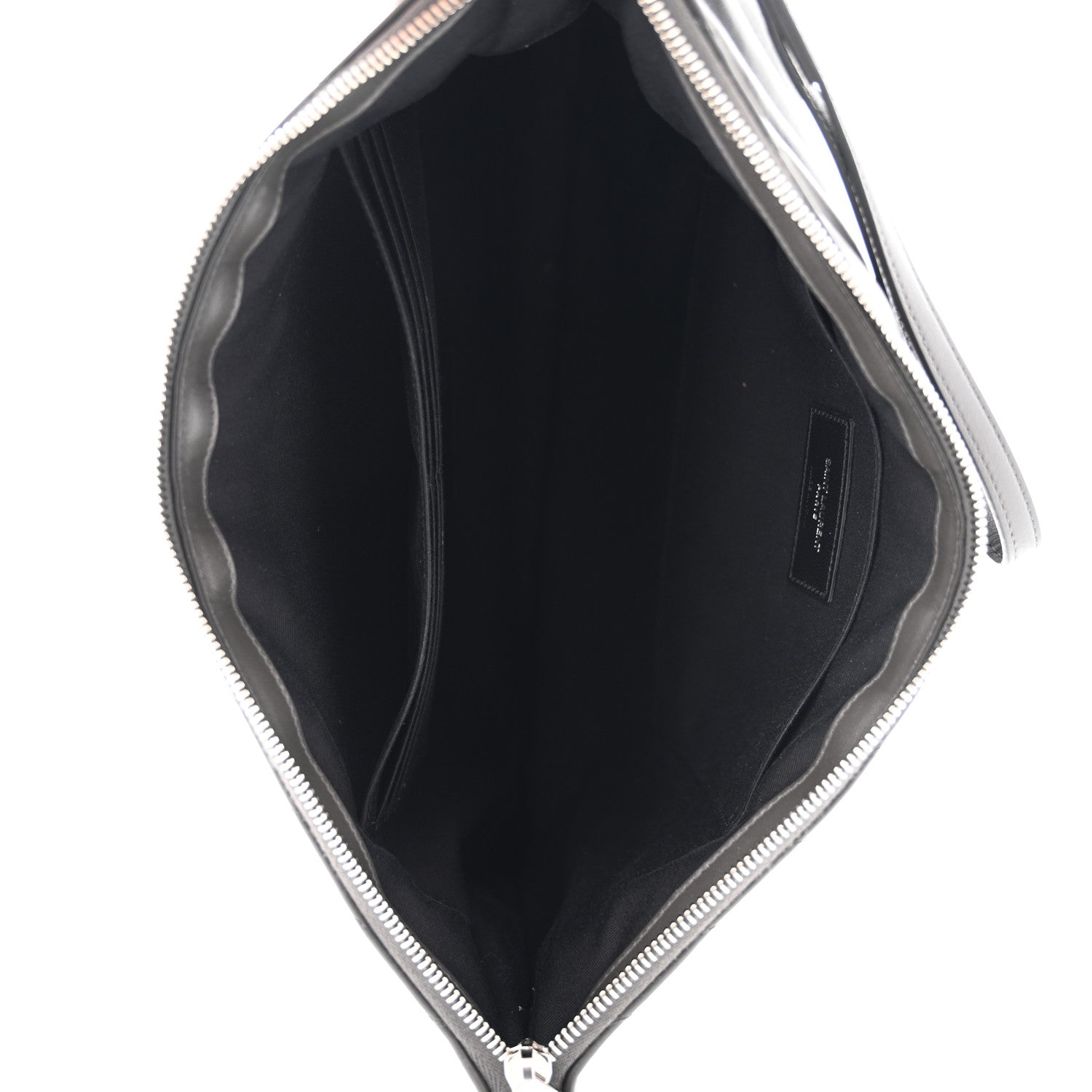 Saint Laurent Calfskin Matelasse Chevron Cassandre Monogram Document Holder Coal 5 of 9