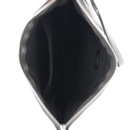 Saint Laurent Calfskin Matelasse Chevron Cassandre Monogram Document Holder Coal 5 of 9