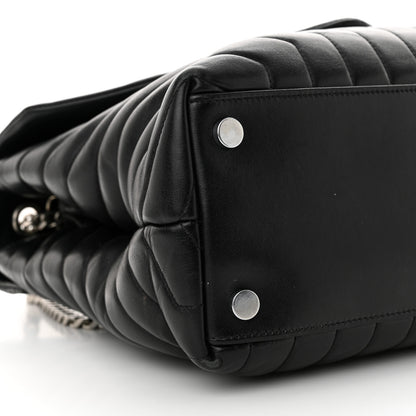 Saint Laurent Calfskin Y Quilted Monogram Large Loulou Chain Satchel Black 10 of 14