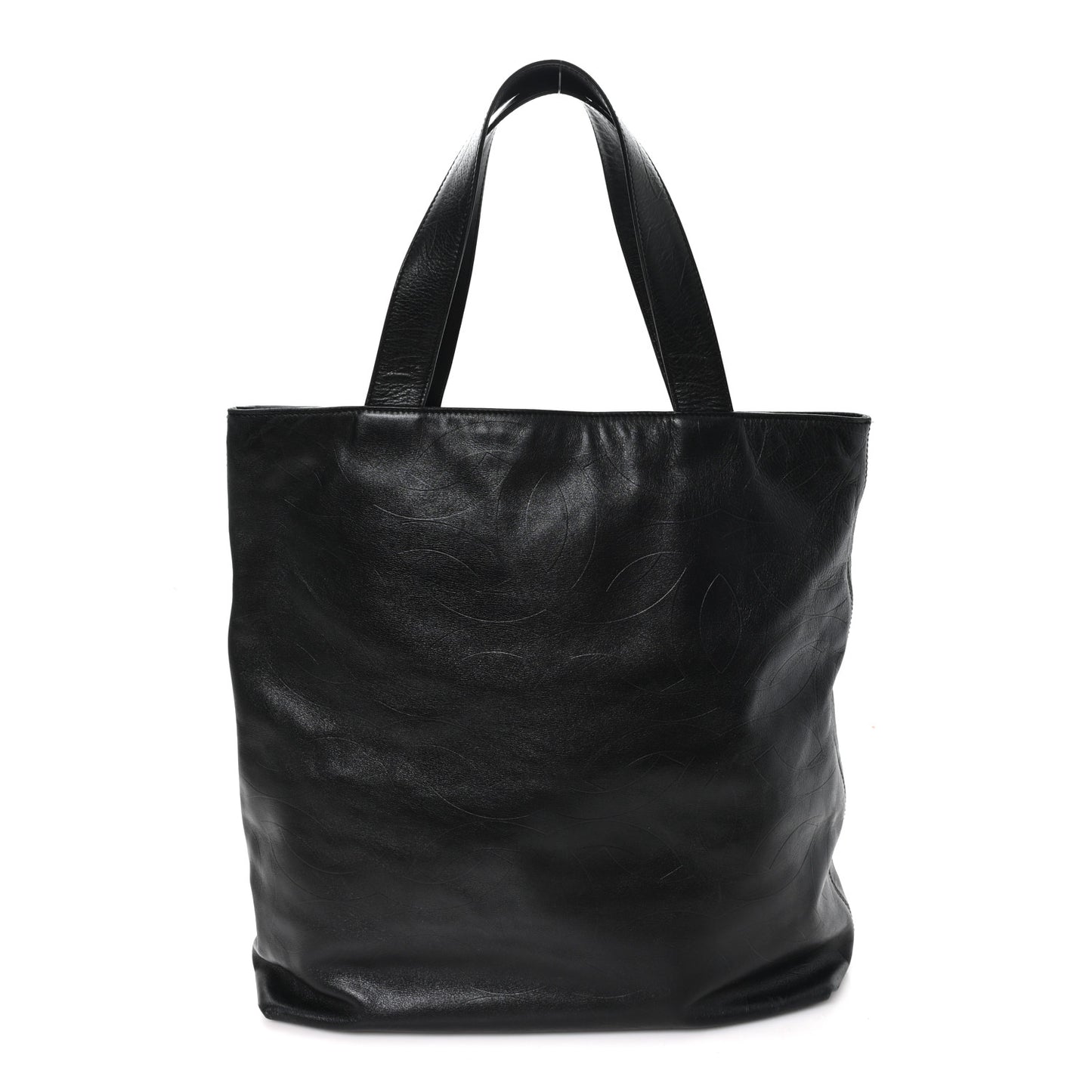 Lambskin CC Embossed Tote Black