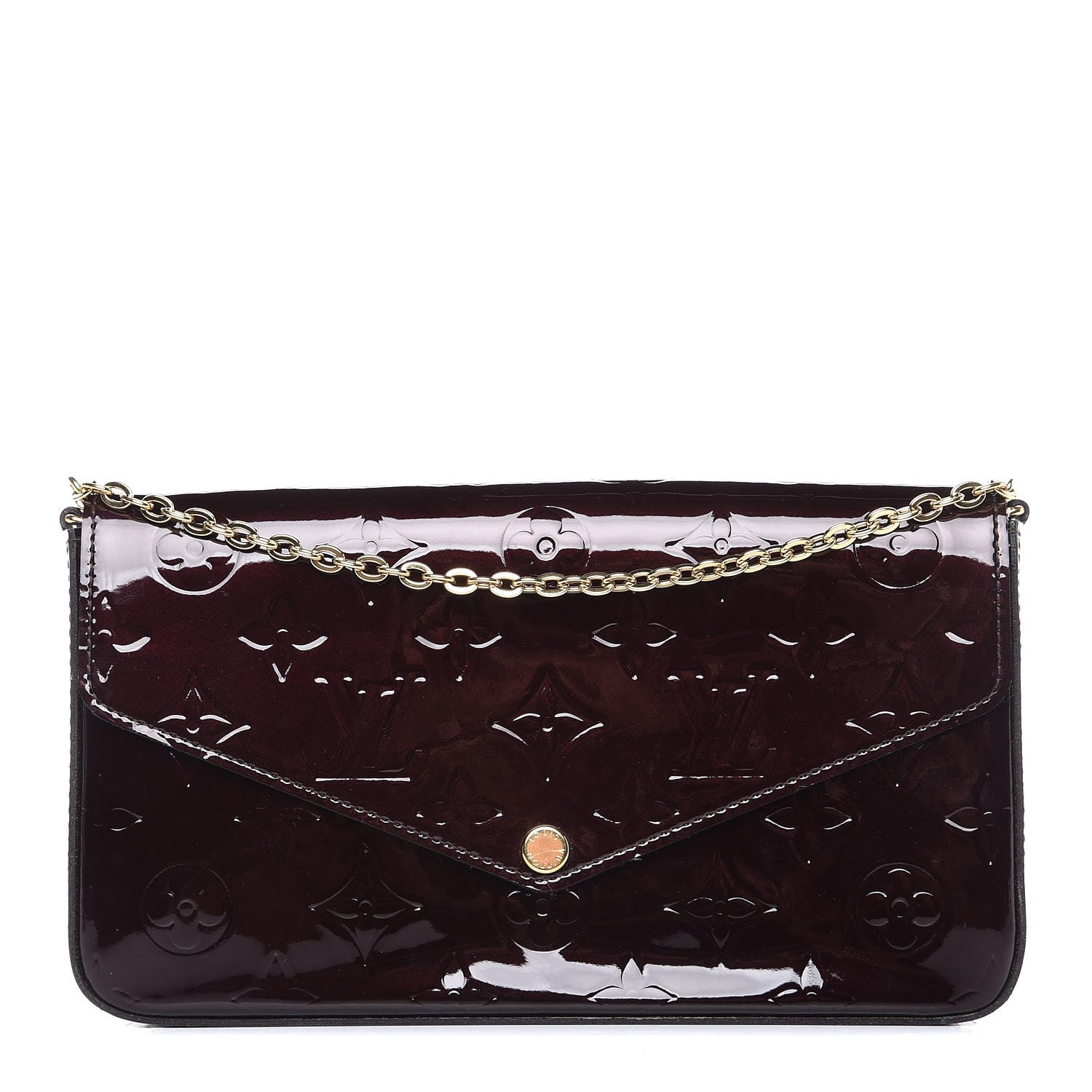 Louis Vuitton Vernis Pochette Felicie Chain Wallet Amarante 1 of 8