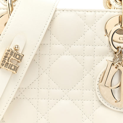 Christian Dior Lambskin Cannage Small My ABCDior Lady Dior White 8 of 19