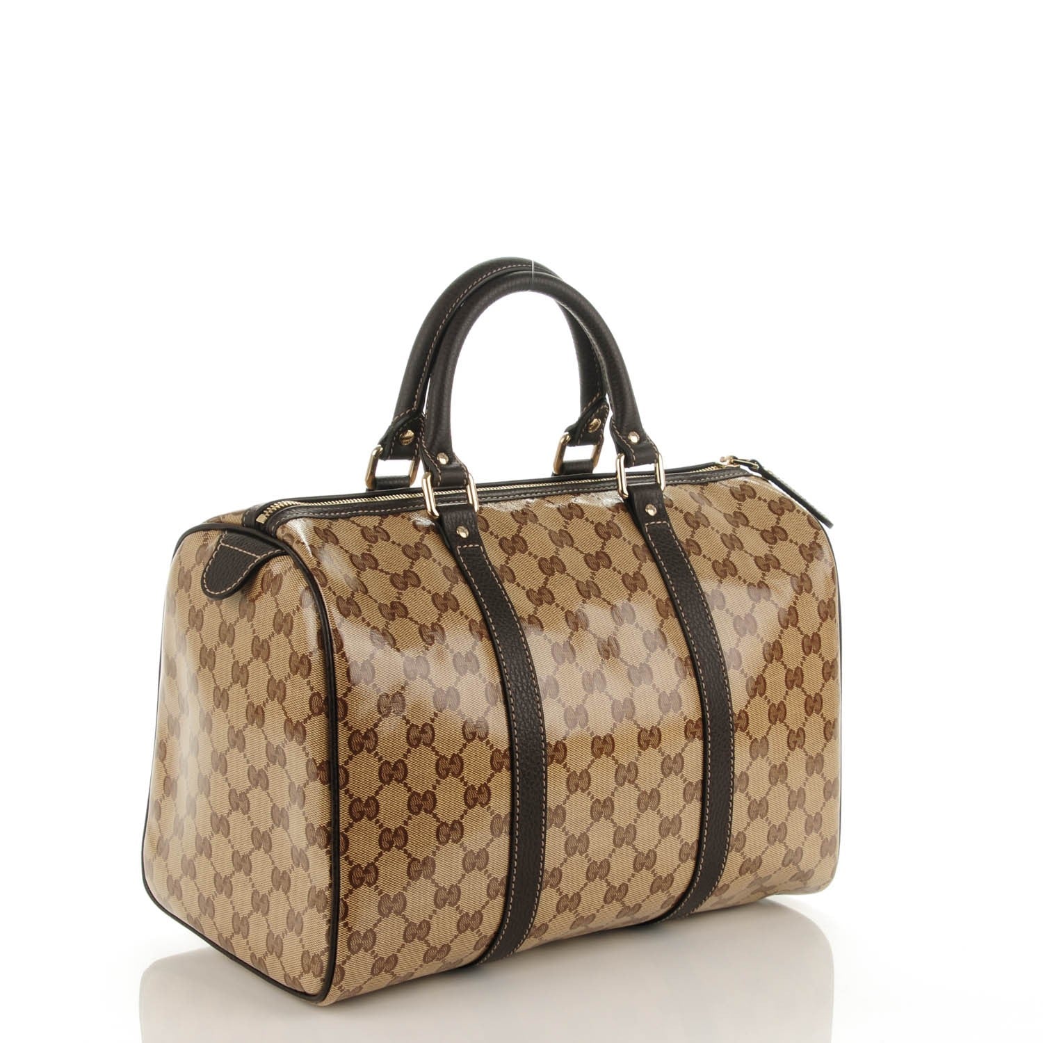 Gucci Crystal Monogram Dollar Calfskin Medium Joy Boston Beige Ebony Testa di Moro 3 of 7