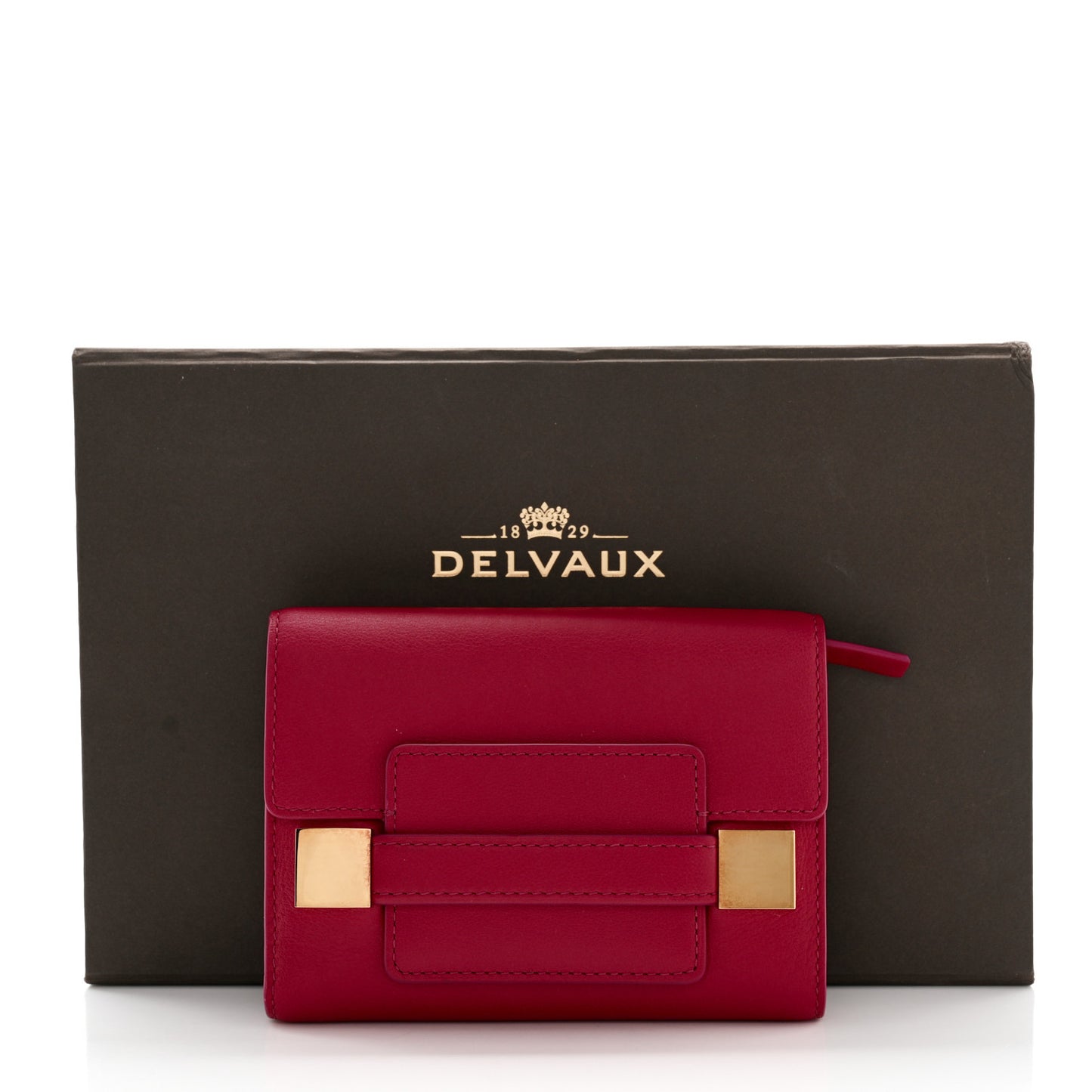 Calfskin Madam Tri-Fold Wallet Framboise