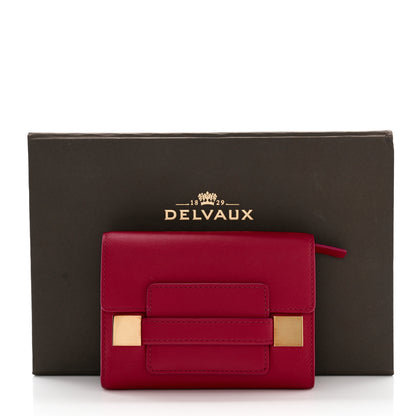 Delvaux Calfskin Madam Tri-Fold Wallet Framboise 10 of 10