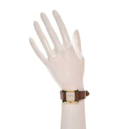 Hermes Stainless Steel Epsom 21mm Heure H Hour Quartz Watch Gold 2 of 11