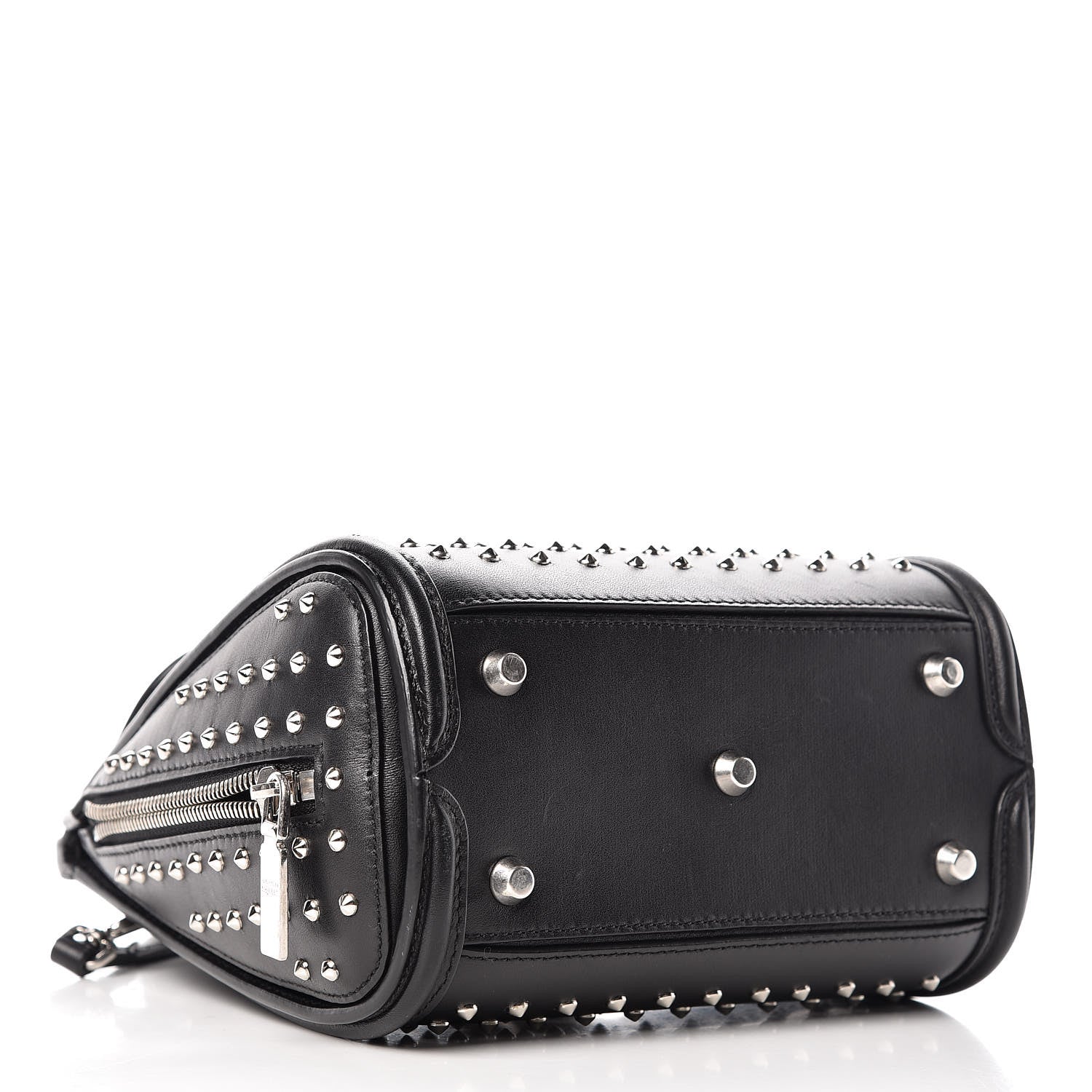 Alexander McQueen Calfskin Studded Mini Heroine Shoulder Bag Black 4 of 13