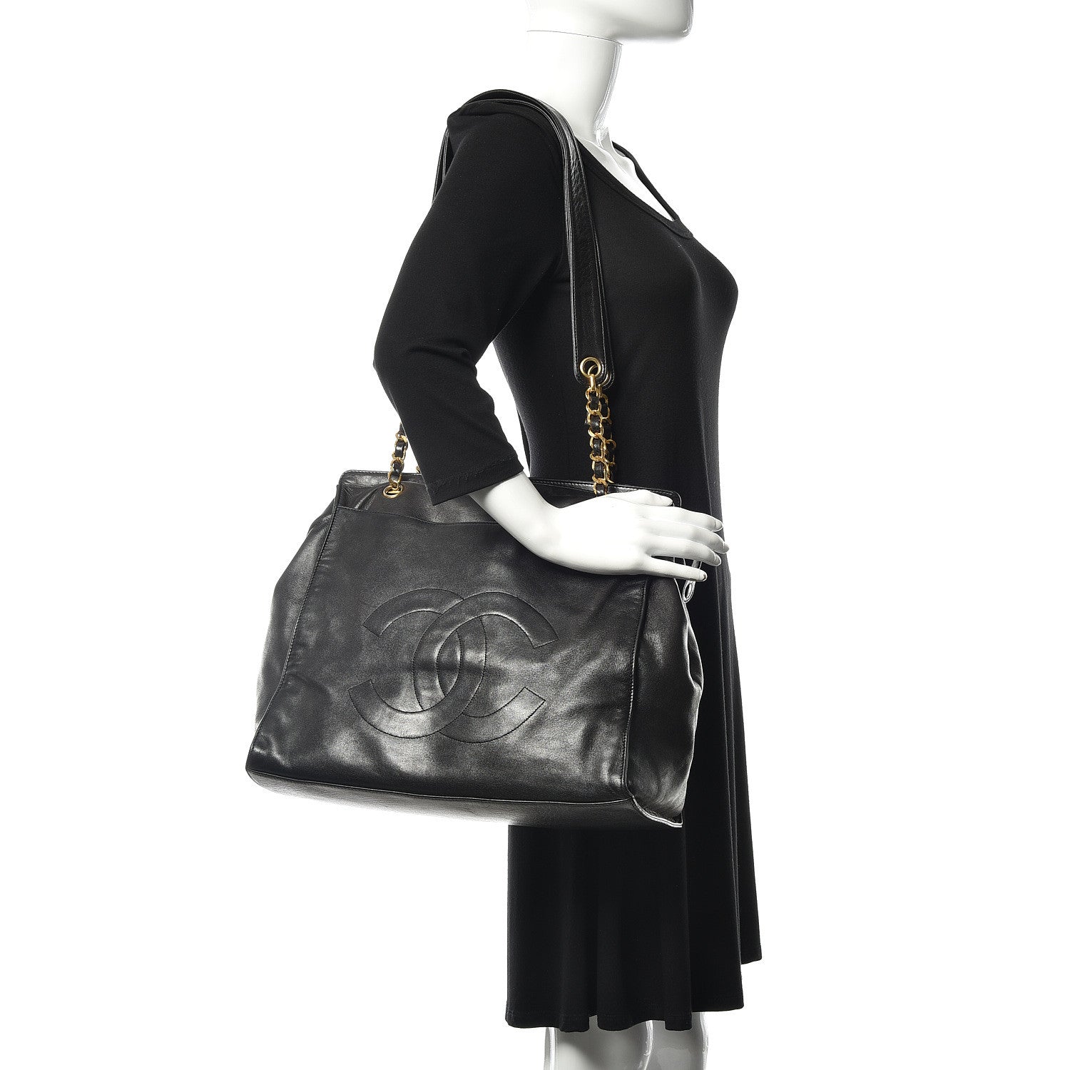 Chanel Lambskin CC Shoulder Bag Black 2 of 13