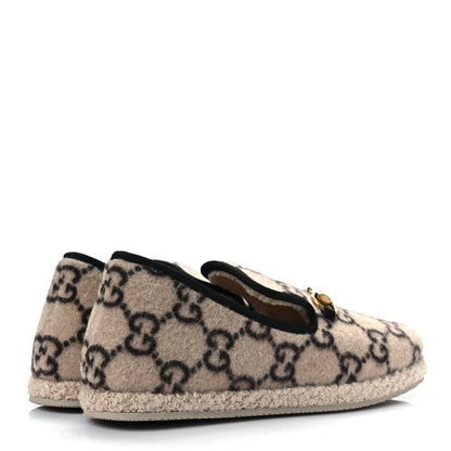 Gucci Covered Wool GG Monogram Womens Fria Horsebit Loafers 41 Beige Ebony Black Butterscotch 4 of 8