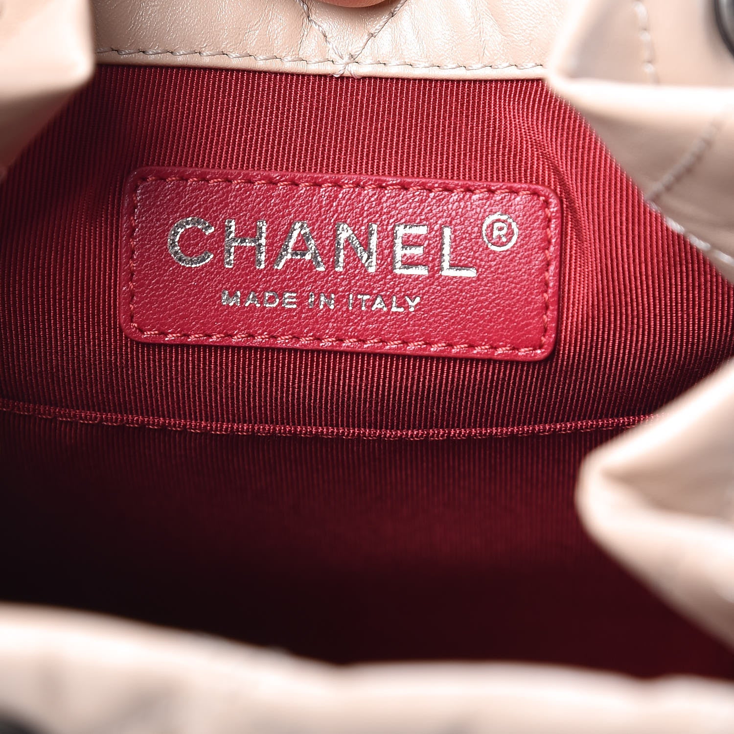 Chanel Aged Calfskin Quilted Small Gabrielle Backpack Beige Black 6 of 10