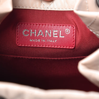 Chanel Aged Calfskin Quilted Small Gabrielle Backpack Beige Black 6 of 10