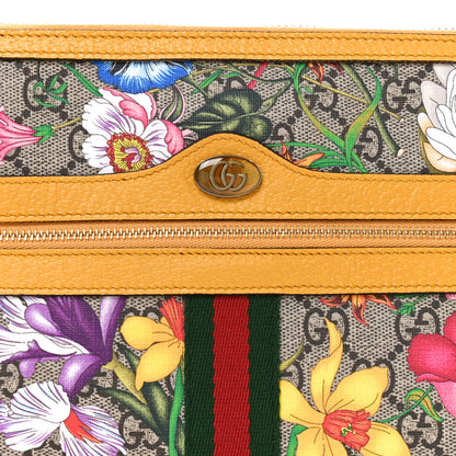 Gucci GG Supreme Monogram Flora Large Ophidia Pouch Clutch Beige Multicolor Crop 8 of 11