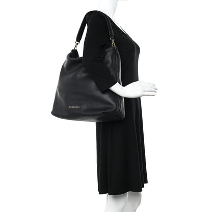 Burberry Grainy Calfskin Medium Cale Hobo Black 2 of 15